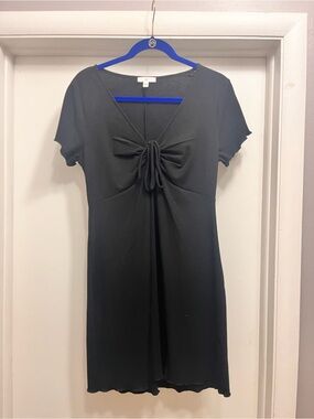 BP Black Knot Front Short Sleeve Knit Mini Dress